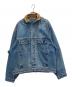 Timberland（ティンバーランド）の古着「襟レザーデニムジャケット」｜インディゴ
