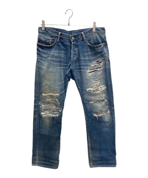 Hysteric Glamour（ヒステリックグラマー）Hysteric Glamour (ヒステリックグラマー) RSP加工デニムストレートパンツ インディゴ サイズ:SIZE86㎝(W34)の古着・服飾アイテム