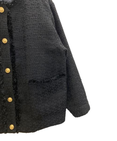 SHIPS any（シップスエニィ）SHIPS any (シップスエニィ) 金釦ツイードジャケット ブラック サイズ:FREEの古着・服飾アイテム