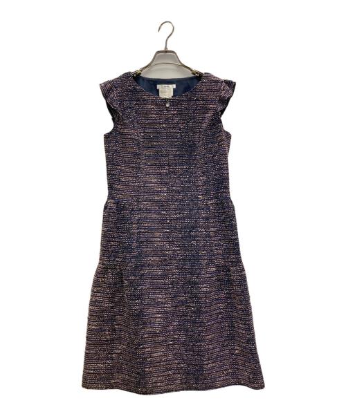 Rene（ルネ）Rene (ルネ) ツイードワンピース ネイビー サイズ:36の古着・服飾アイテム