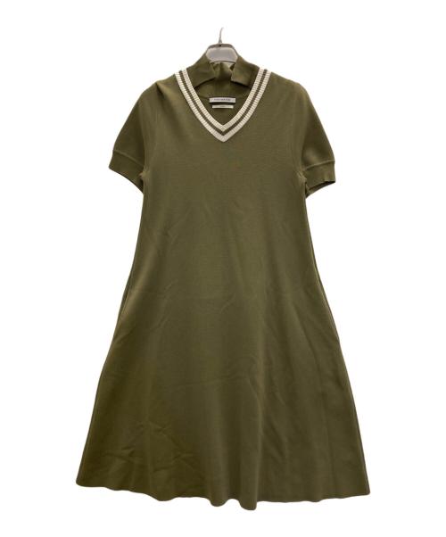 FOXEY NEWYORK SPORTS（フォクシーニューヨークスポーツ）FOXEY NEWYORK sports (フォクシーニューヨークスポーツ) s/s チルデンニットワンピース グリーン サイズ:38の古着・服飾アイテム
