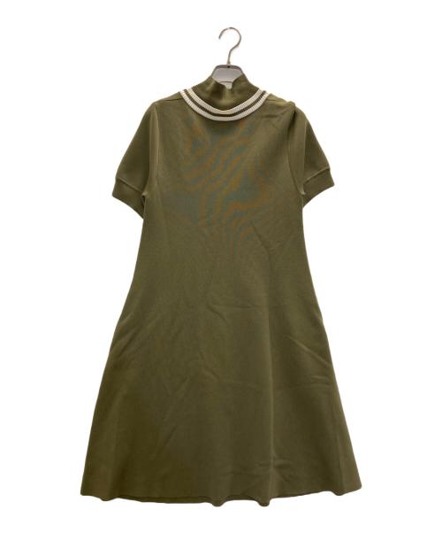 FOXEY NEWYORK SPORTS（フォクシーニューヨークスポーツ）FOXEY NEWYORK sports (フォクシーニューヨークスポーツ) s/s チルデンニットワンピース グリーン サイズ:38の古着・服飾アイテム