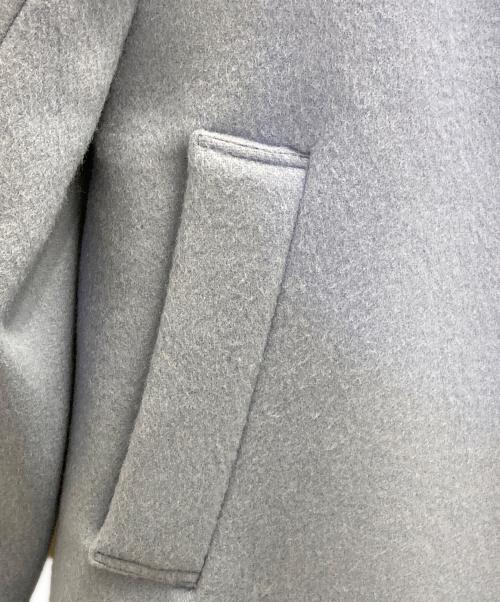 UNTITLED（アンタイトル）UNTITLED (アンタイトル) ダブルブレストミドル丈ビーバーコート ブルー サイズ:2の古着・服飾アイテム