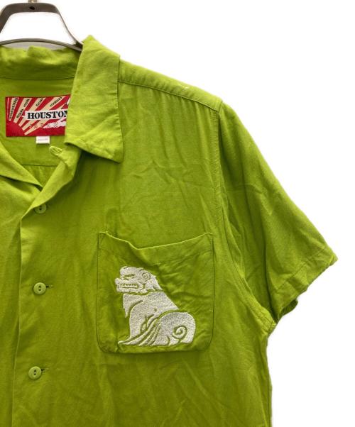 HOUSTON（ヒューストン）HOUSTON (ヒューストン) オープンカラーシャツスーベニアシャツ グリーン サイズ:Mの古着・服飾アイテム