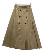 Dessin de modeデッサンデモード）の古着「ミックスプリーツトレンチスカート」｜ベージュ