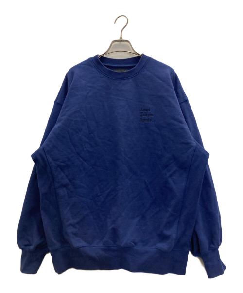 Aard Tokyo Anniversary（アードトウキョウアニバーサリー）Aard Tokyo Anniversary (アードトウキョウアニバーサリー) 刺繍クルーネックスウェット ブルー サイズ:Ⅿの古着・服飾アイテム