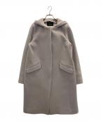 green label relaxingグリーンレーベルリラクシング）の古着「ノーカラー フード コート」｜ベージュ