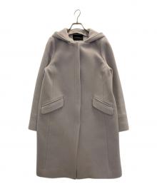 green label relaxing（グリーンレーベルリラクシング）の古着「ノーカラー フード コート」｜ベージュ