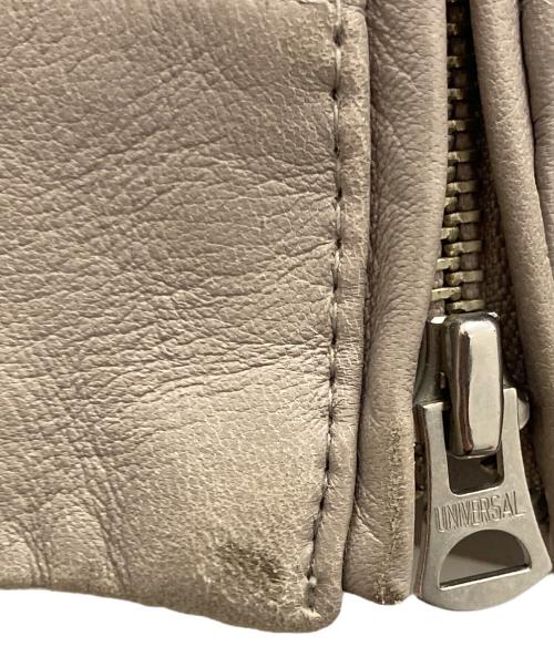 nano・universe（ナノ・ユニバース）nano・universe (ナノ・ユニバース) ラムレザーダブルライダースジャケット ベージュ サイズ:38の古着・服飾アイテム