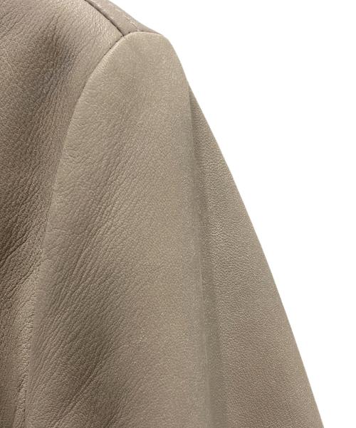 nano・universe（ナノ・ユニバース）nano・universe (ナノ・ユニバース) ラムレザーダブルライダースジャケット ベージュ サイズ:38の古着・服飾アイテム