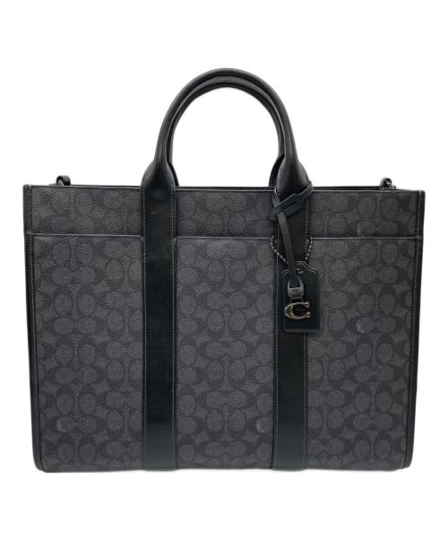 COACH（コーチ）COACH (コーチ) ウェスリー トート・シグネチャー キャンバス ブラックの古着・服飾アイテム