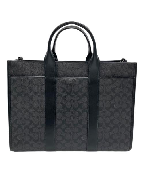 COACH（コーチ）COACH (コーチ) ウェスリー トート・シグネチャー キャンバス ブラックの古着・服飾アイテム