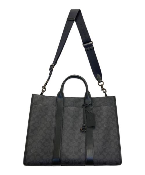 COACH（コーチ）COACH (コーチ) ウェスリー トート・シグネチャー キャンバス ブラックの古着・服飾アイテム