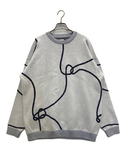 Lui's（ルイス）Lui's (ルイス) ロープ柄ニット グレー サイズ:Ⅿの古着・服飾アイテム