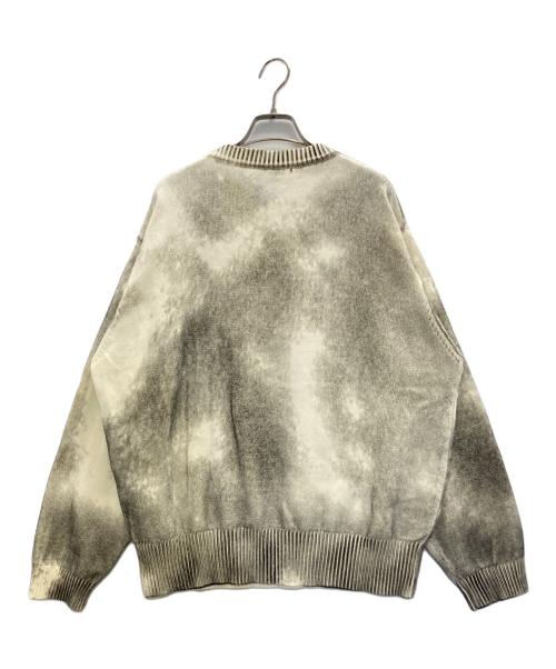 Lui's（ルイス）Lui's (ルイス) スプレープリントクルーネックニット ホワイト×ブラック サイズ:Ⅿの古着・服飾アイテム