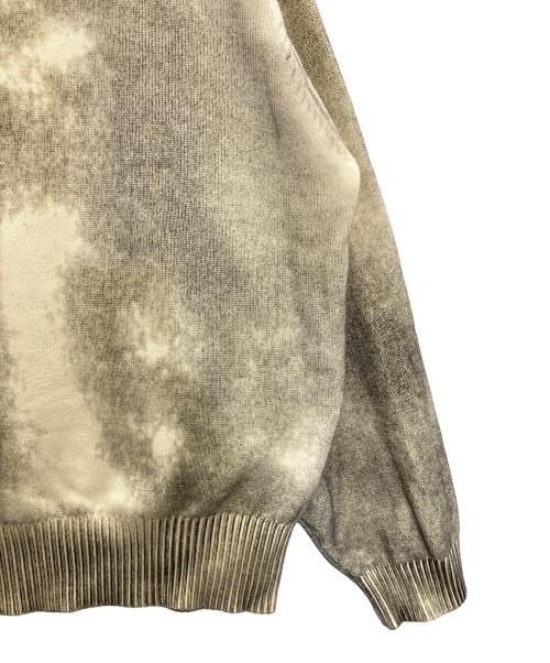 Lui's（ルイス）Lui's (ルイス) スプレープリントクルーネックニット ホワイト×ブラック サイズ:Ⅿの古着・服飾アイテム