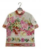 LEONARDレオナール）の古着「花柄プリントカットソー」｜ホワイト×ピンク