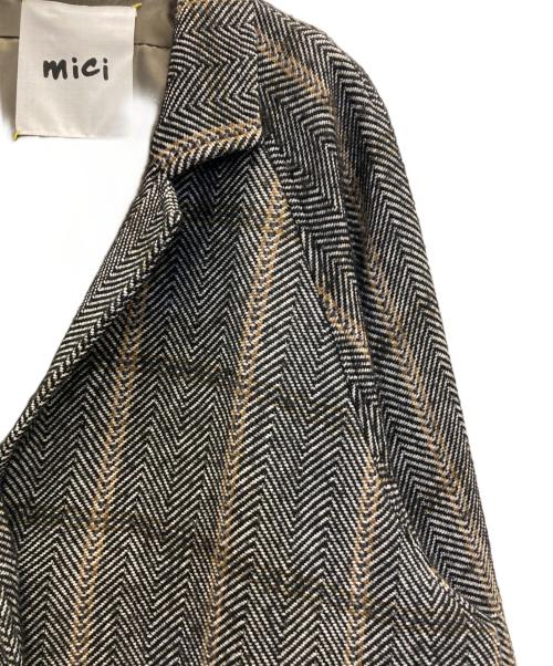 mici（ミチ）mici (ミチ) ヘリンボーンコート ブラック サイズ:表記無しの古着・服飾アイテム