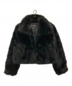 ZARAザラ）の古着「スタンドカラーFファージャケット」｜ブラック