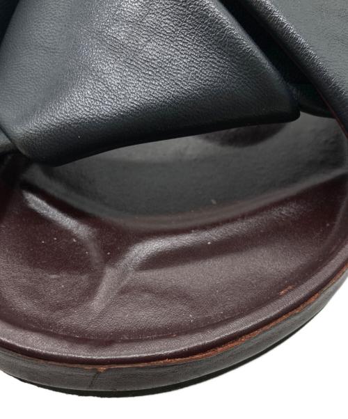 CELINE（セリーヌ）CELINE (セリーヌ) レザーツイストサンダル ネイビー×ボルドー サイズ:23cmの古着・服飾アイテム
