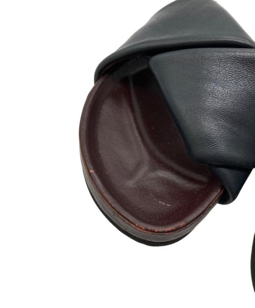 CELINE（セリーヌ）CELINE (セリーヌ) レザーツイストサンダル ネイビー×ボルドー サイズ:23cmの古着・服飾アイテム