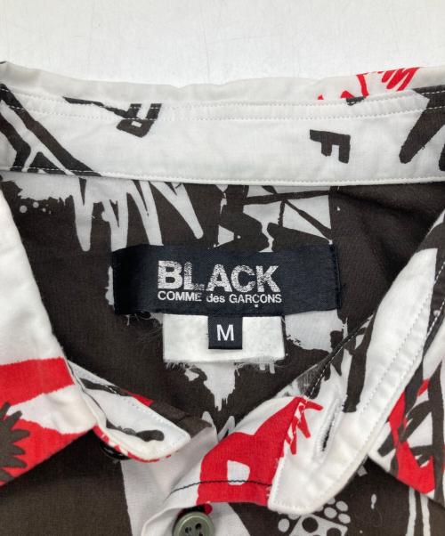 BLACK COMME des GARCONS（ブラックコムデギャルソン）BLACK COMME des GARCONS (ブラックコムデギャルソン) ランダムカッティングアートプリントシャツ ブラウン サイズ:Mの古着・服飾アイテム
