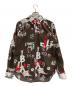 BLACK COMME des GARCONS（ブラックコムデギャルソン）の古着「ランダムカッティングアートプリントシャツ」｜ブラウン