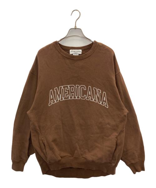 Americana（アメリカーナ）Americana (アメリカーナ) フロントプリントクルーネックスウェット ブラウン サイズ:表記無しの古着・服飾アイテム