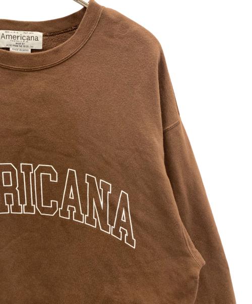 Americana（アメリカーナ）Americana (アメリカーナ) フロントプリントクルーネックスウェット ブラウン サイズ:表記無しの古着・服飾アイテム
