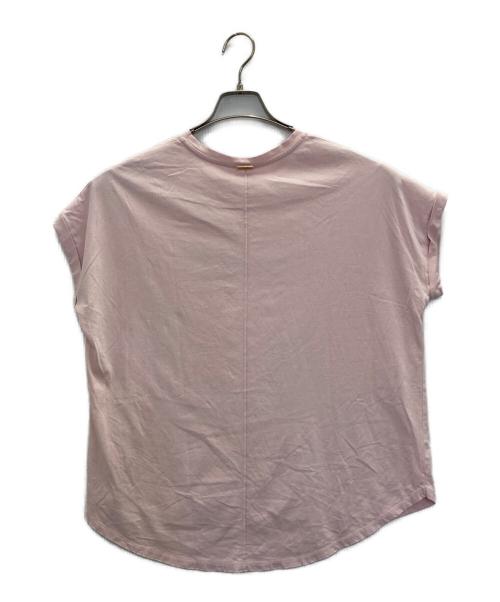 MICA&DEAL（マイカアンドディール）MICA&DEAL (マイカアンドディール) “SHARON”ロゴヘムラウンドT-shirt ピンク サイズ:38の古着・服飾アイテム