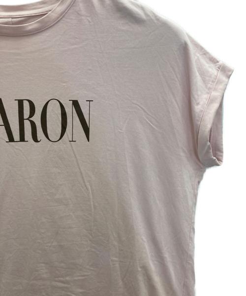 MICA&DEAL（マイカアンドディール）MICA&DEAL (マイカアンドディール) “SHARON”ロゴヘムラウンドT-shirt ピンク サイズ:38の古着・服飾アイテム