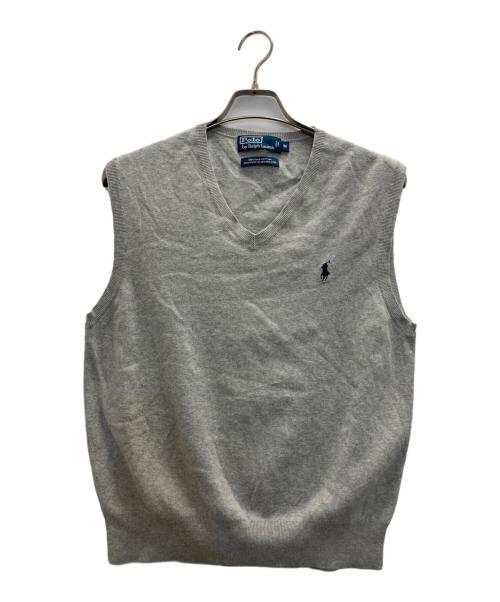 POLO RALPH LAUREN（ポロ・ラルフローレン）POLO RALPH LAUREN (ポロ・ラルフローレン) ニットベスト グレー サイズ:Ｍの古着・服飾アイテム