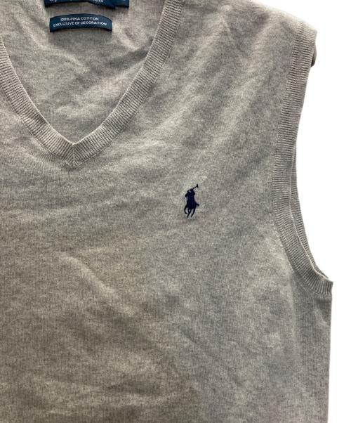 POLO RALPH LAUREN（ポロ・ラルフローレン）POLO RALPH LAUREN (ポロ・ラルフローレン) ニットベスト グレー サイズ:Ｍの古着・服飾アイテム