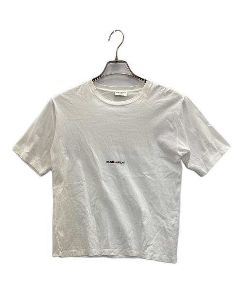 Saint Laurent Paris（サンローランパリ）Saint Laurent Paris (サンローランパリ) ロゴクルーネックTシャツ ホワイト サイズ:XSの古着・服飾アイテム