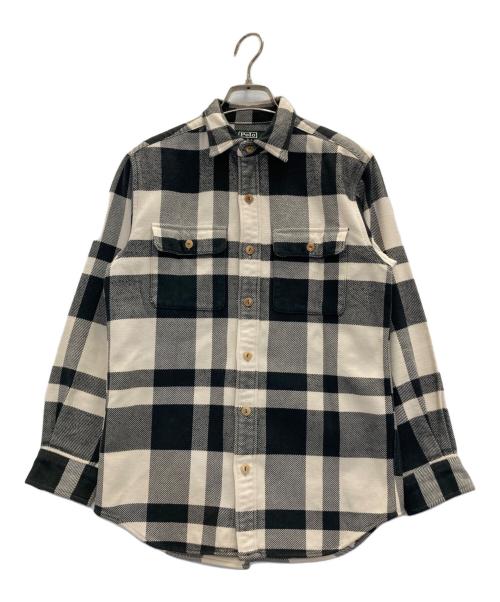 POLO RALPH LAUREN（ポロ・ラルフローレン）POLO RALPH LAUREN (ポロ・ラルフローレン) 80s バッファローチェックシャツ ホワイト×ブラック サイズ:160の古着・服飾アイテム