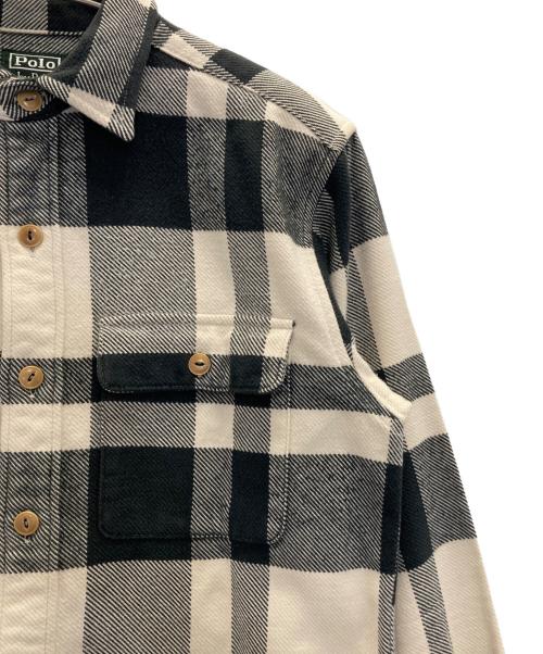 POLO RALPH LAUREN（ポロ・ラルフローレン）POLO RALPH LAUREN (ポロ・ラルフローレン) 80s バッファローチェックシャツ ホワイト×ブラック サイズ:160の古着・服飾アイテム