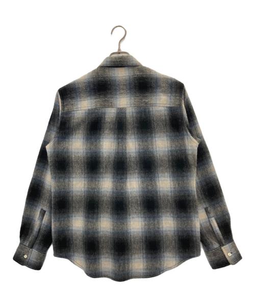 URSUS BAPE（アーサスベイプ）URSUS BAPE (アーサスベイプ) OMBRE CHECK HEAVY FLANNEL SHIRTS/オンブレチェックヘビーネルシャツ ブラック サイズ:Ⅿの古着・服飾アイテム