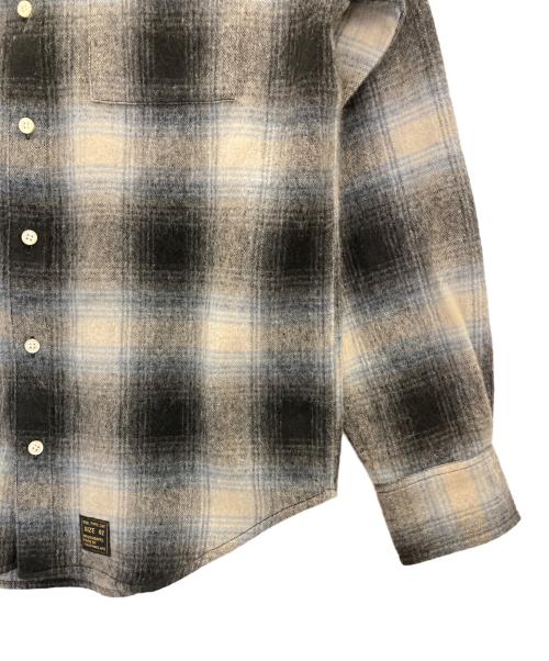 URSUS BAPE（アーサスベイプ）URSUS BAPE (アーサスベイプ) OMBRE CHECK HEAVY FLANNEL SHIRTS/オンブレチェックヘビーネルシャツ ブラック サイズ:Ⅿの古着・服飾アイテム