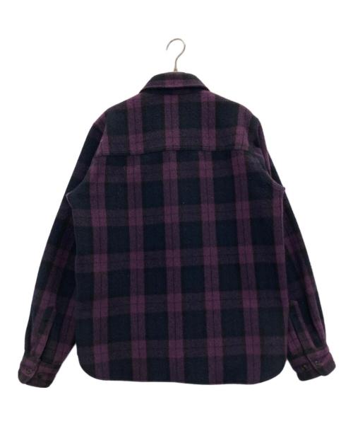 URSUS BAPE（アーサスベイプ）URSUS BAPE (アーサスベイプ) チェックヘビーネルシャツ パープル サイズ:Ⅿの古着・服飾アイテム