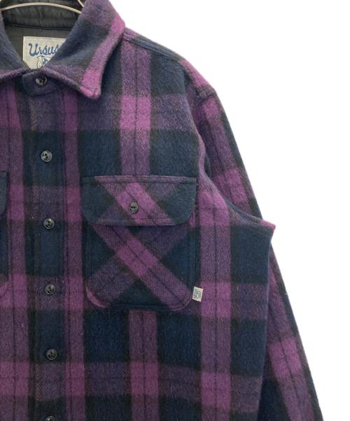URSUS BAPE（アーサスベイプ）URSUS BAPE (アーサスベイプ) チェックヘビーネルシャツ パープル サイズ:Ⅿの古着・服飾アイテム