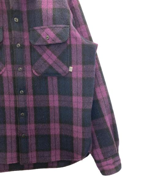 URSUS BAPE（アーサスベイプ）URSUS BAPE (アーサスベイプ) チェックヘビーネルシャツ パープル サイズ:Ⅿの古着・服飾アイテム