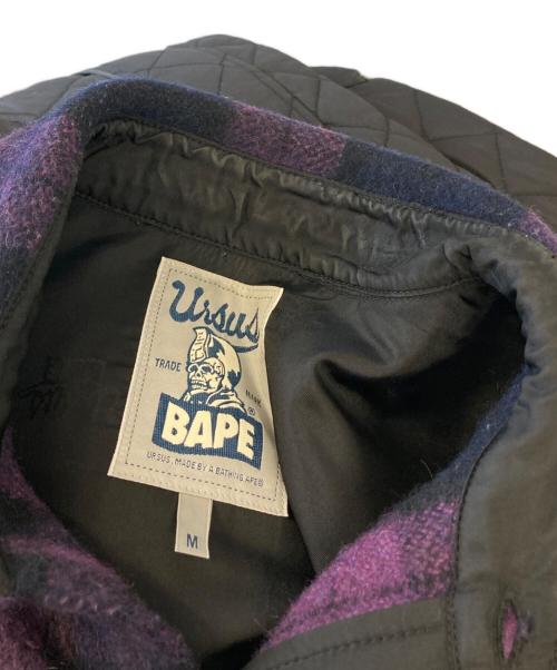 URSUS BAPE（アーサスベイプ）URSUS BAPE (アーサスベイプ) チェックヘビーネルシャツ パープル サイズ:Ⅿの古着・服飾アイテム