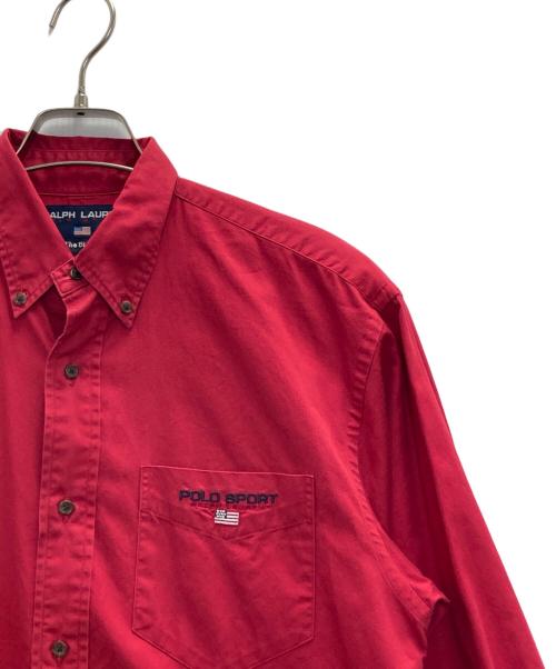 POLO SPORT（ポロスポーツ）POLO SPORT (ポロスポーツ) 90s BIG SHIRTS B.D.SHIRTS レッド サイズ:9の古着・服飾アイテム