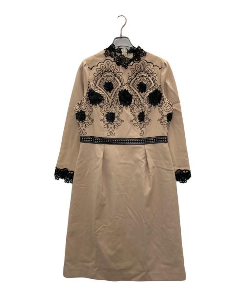 CHRISCELIN（クリスセリーン）CHRISCELIN (クリスセリーン) ブラウスワンピース ベージュ サイズ:40の古着・服飾アイテム