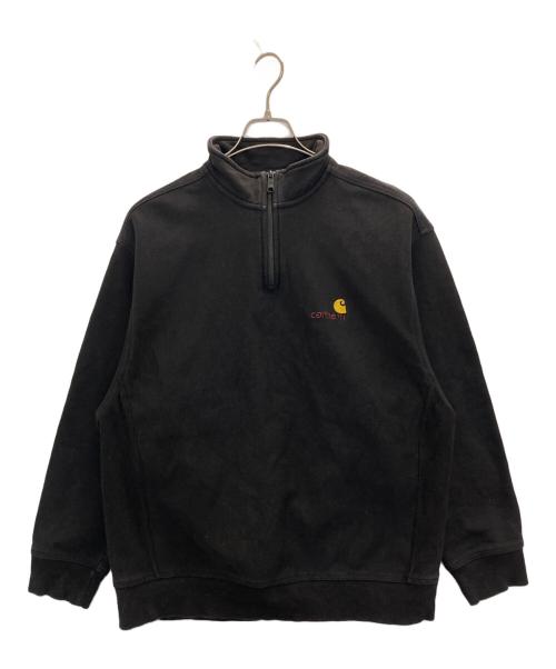CarHartt（カーハート）CarHartt (カーハート) HALF ZIP AMERICAN SCRIPT SWEAT ブラック サイズ:Lの古着・服飾アイテム