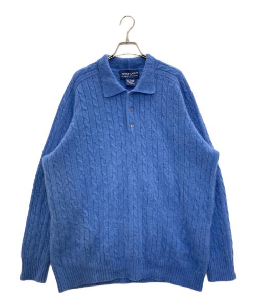 DAVIS&SQUIRE（デイビスアンドスクワイア）DAVIS&SQUIRE (デイビスアンドスクワイア) カシミヤニットポロシャツ ブルー サイズ:XLの古着・服飾アイテム