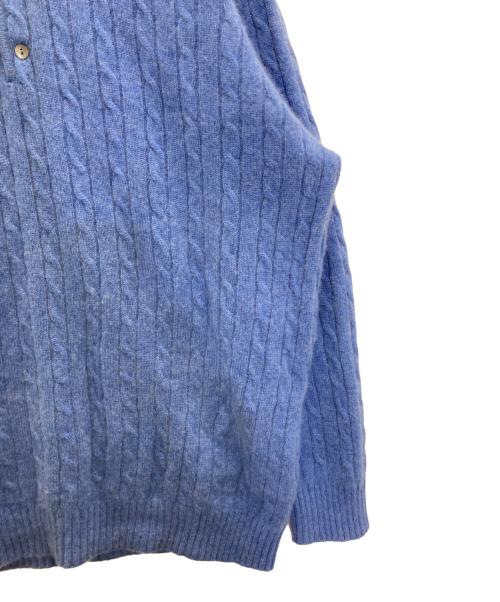 DAVIS&SQUIRE（デイビスアンドスクワイア）DAVIS&SQUIRE (デイビスアンドスクワイア) カシミヤニットポロシャツ ブルー サイズ:XLの古着・服飾アイテム