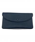 Studio La Causeスタジオラコーズ）の古着「シボ革ロングウォレット」｜ネイビー