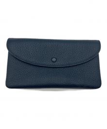 Studio La Cause（スタジオラコーズ）の古着「シボ革ロングウォレット」｜ネイビー