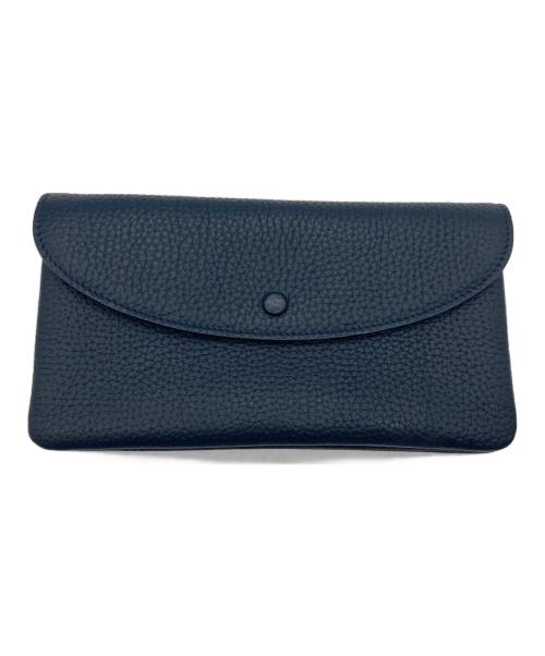 Studio La Cause（スタジオラコーズ）STUDIO LA CAUSE (スタジオラコーズ) シボ革ロングウォレット ネイビーの古着・服飾アイテム